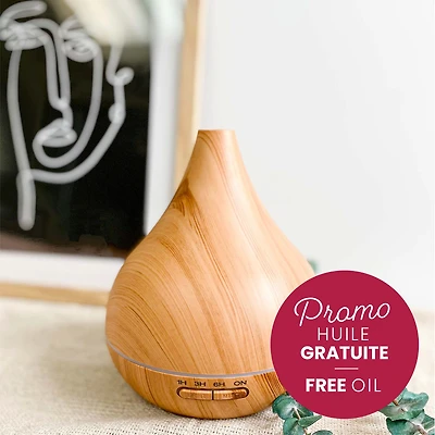 Diffuseur effet bois + Huile gratuite