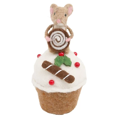 Mouse ornament - On a cupcake