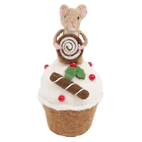 Mouse ornament - On a cupcake