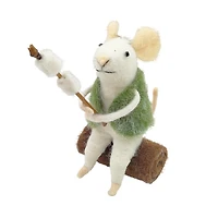 Ornement souris - Bûche avec guimauve