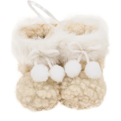 Fur boots ornament - Cream