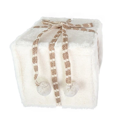 Ivory gift with brown ribbon