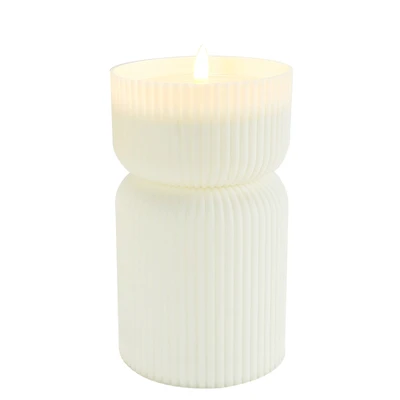 Pilier LED strié - Fausse flamme