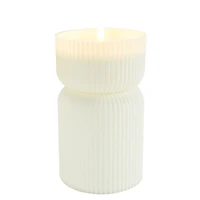 Pilier LED strié - Fausse flamme