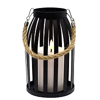 Lanterne noire avec chandelle LED