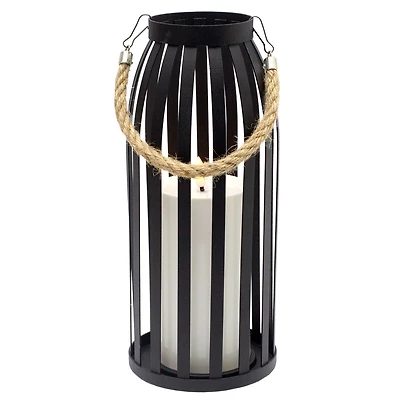Lanterne noire avec chandelle LED - 5x11