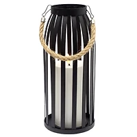 Lanterne noire avec chandelle LED - 5x11