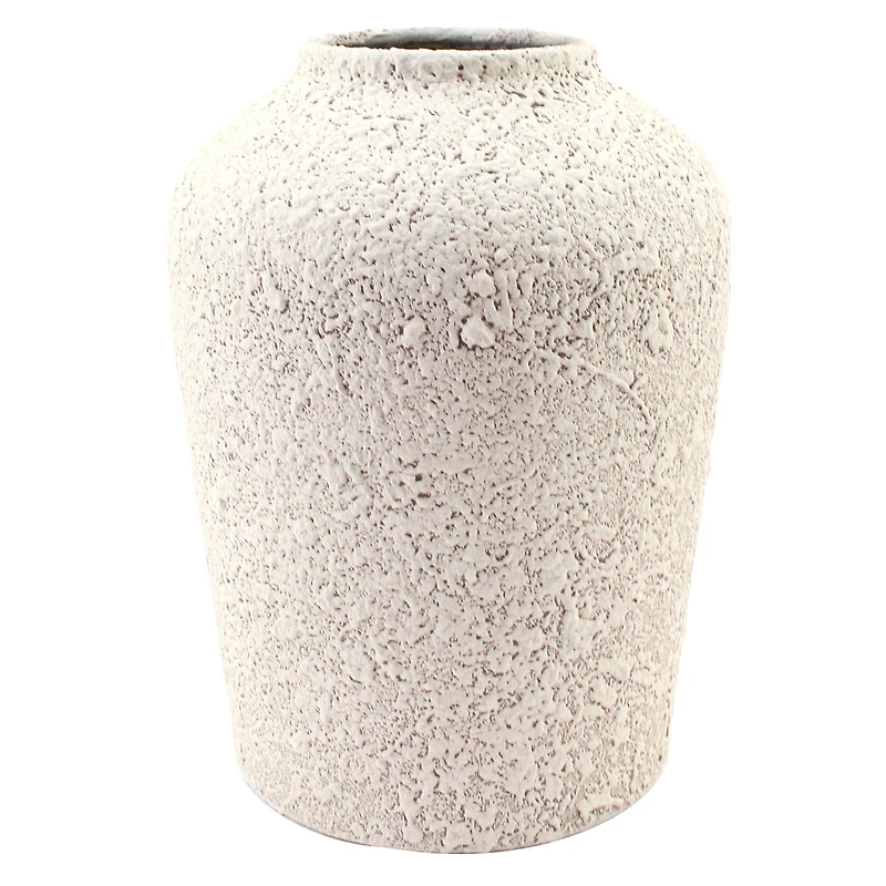 Vase arrondi effet pierre - Beige