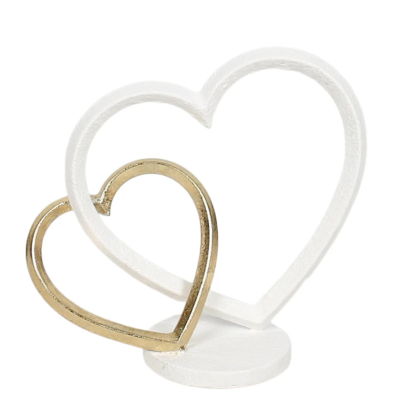 Coeurs entrelacés - Blanc & doré