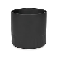 Cache-pot noir - Strié