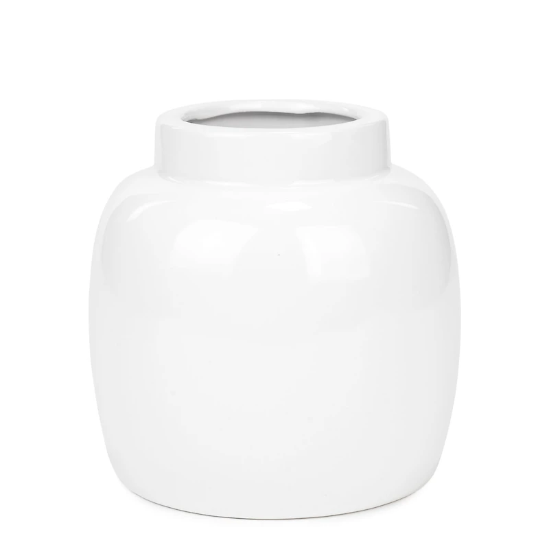 Glossy white pot