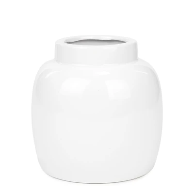 Glossy white pot