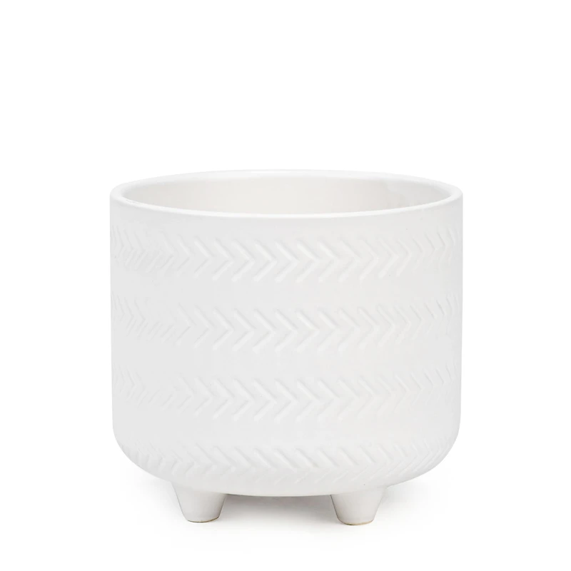 Pot blanc texturé - Chevron