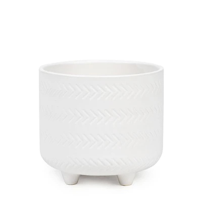 Pot blanc texturé - Chevron
