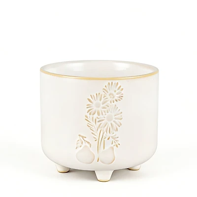 Cache pot blanc - Marguerite