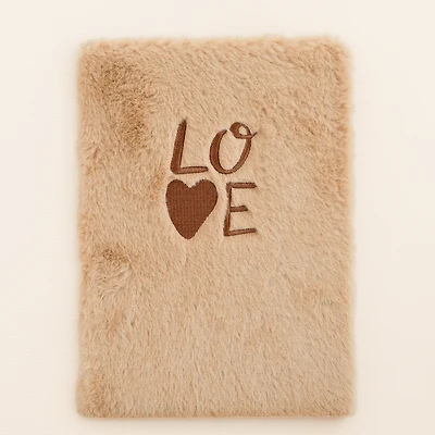 Faux fur notebook - Love