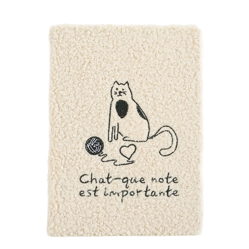 Cahier de note en laine bouclé - Chat