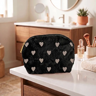 Trousse en fourrure - Coeur