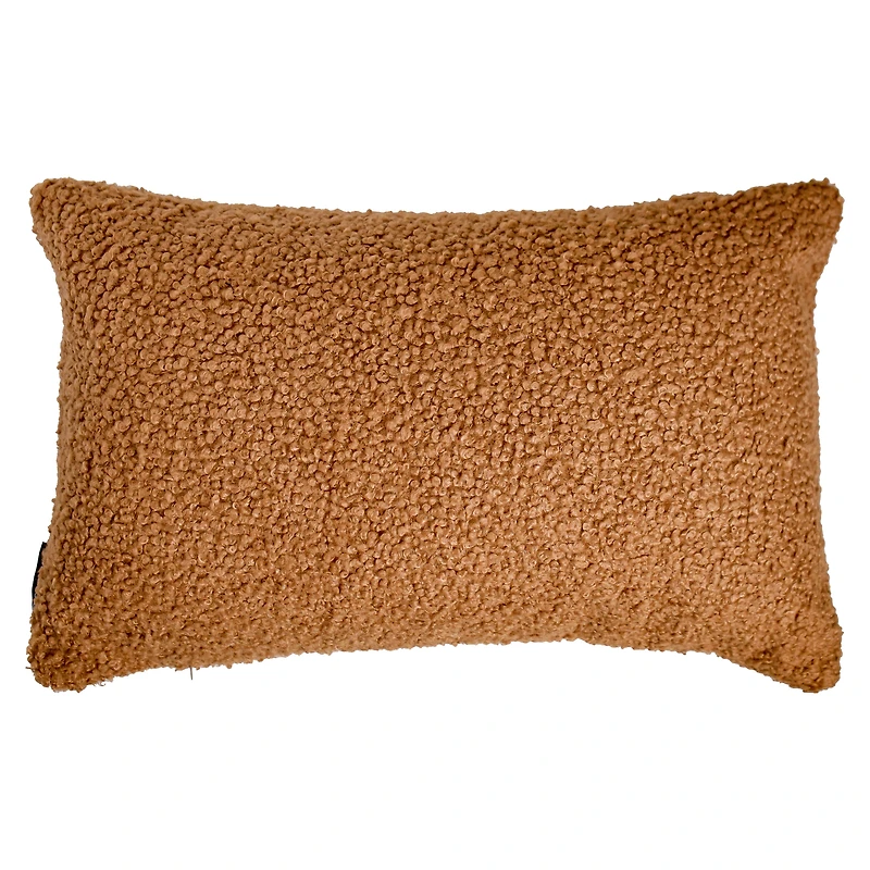 Coussin bouclé rectangle Lori - Tabac
