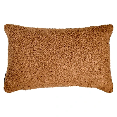 Coussin bouclé rectangle Lori - Tabac