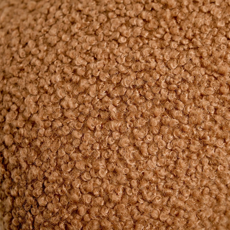 Coussin bouclé rectangle Lori - Tabac