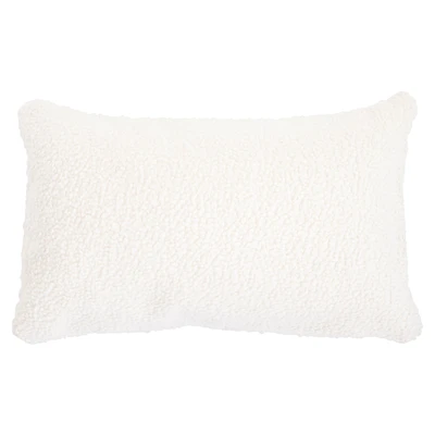 Coussin bouclé rectangle Lori - Ivoire