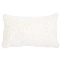 Coussin bouclé rectangle Lori - Ivoire