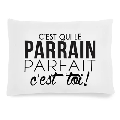 Coussin à texte paysage - Parrain parfait