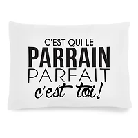 Coussin à texte paysage - Parrain parfait