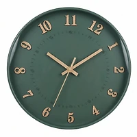 Horloge murale - Vert forêt & or