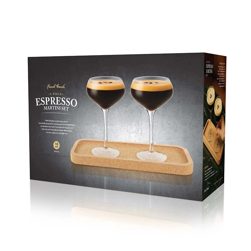 Ensemble de verres & plateau - Espresso martini