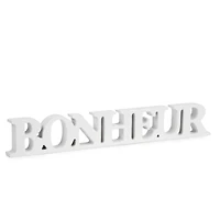 Mot " BONHEUR" blanc