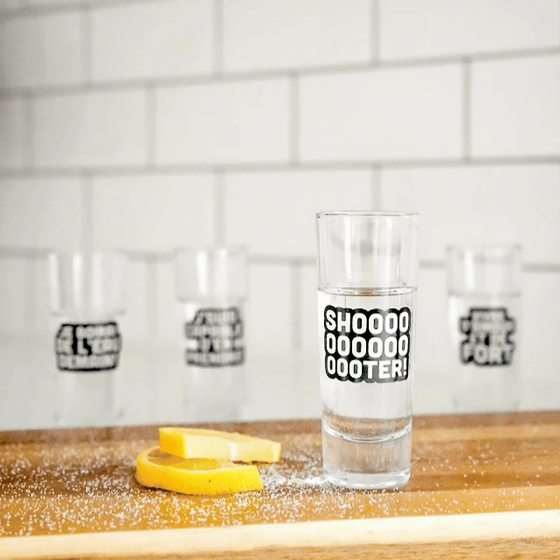 Set of 4 shot glasses - With text