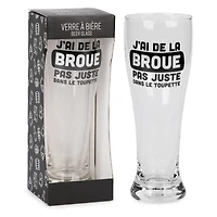 Verre à bière - J'ai de la broue dans le toupet