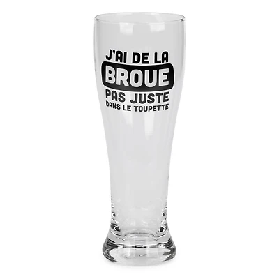 Verre à bière - J'ai de la broue dans le toupet
