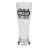 Verre à bière - J'ai de la broue dans le toupet