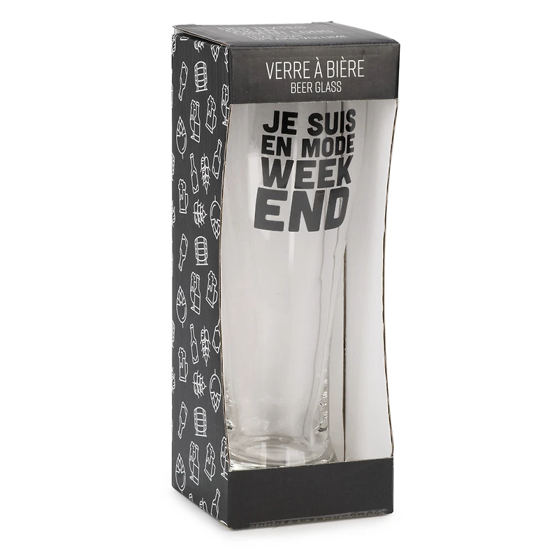 Verre à bière - Je suis en mode week-end