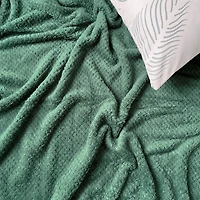 Jeté Kozy texturé - Vert forêt
