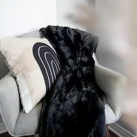 Jeté fausse fourrure de lapin - Noir