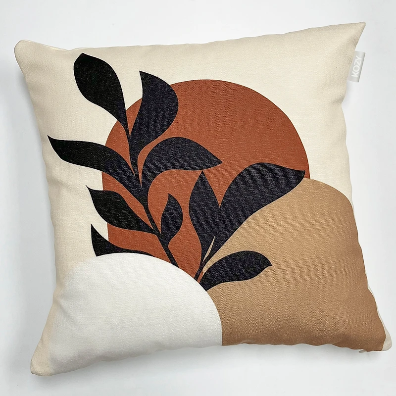 Coussin Kozy - Feuillage noir avec arches