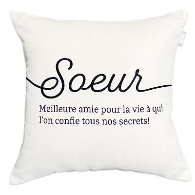 Eco text cushion - Soeur