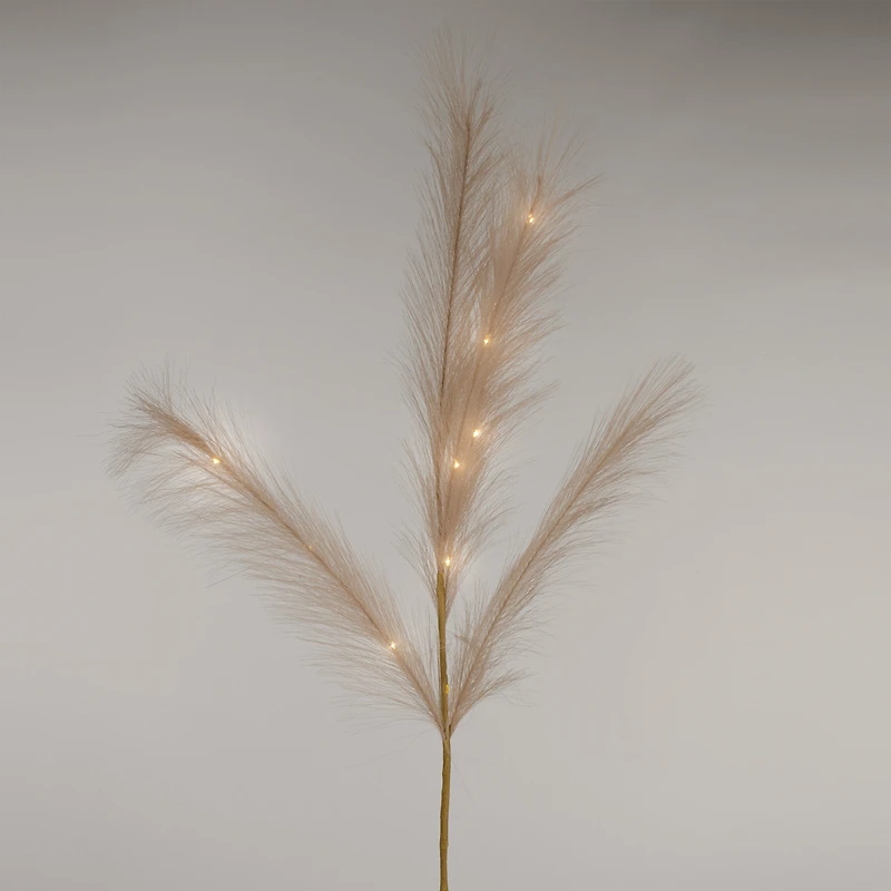 Tige de plumes beiges - Illuminées