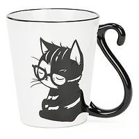 Cat with glasses mug