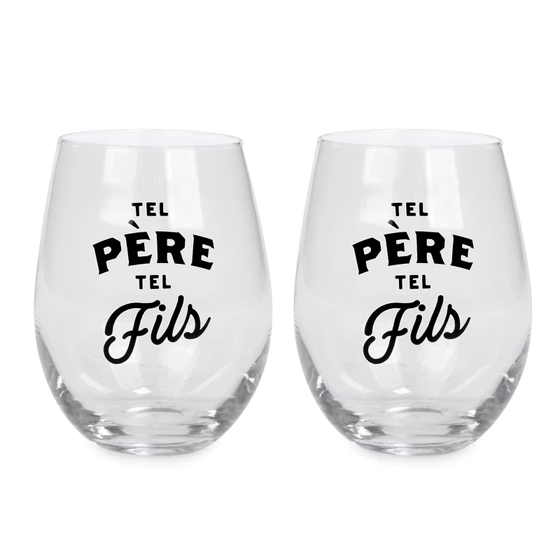 Verre à vin sans pied - Tel père tel fils