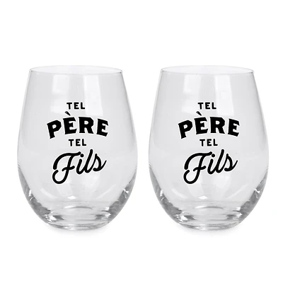 Stemless wine glass - Tel père tel fils