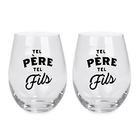 Verre à vin sans pied - Tel père tel fils