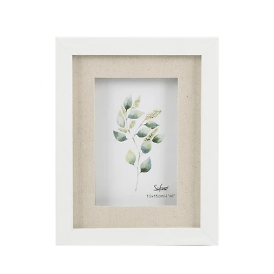 Cadre photo blanc et lin - 6 x 8