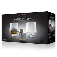 Ensemble de 2 verres avec 6 glaçons en pierre ollaire