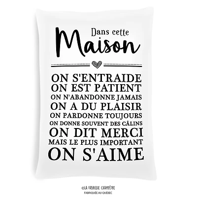 Text cushion - Maison
