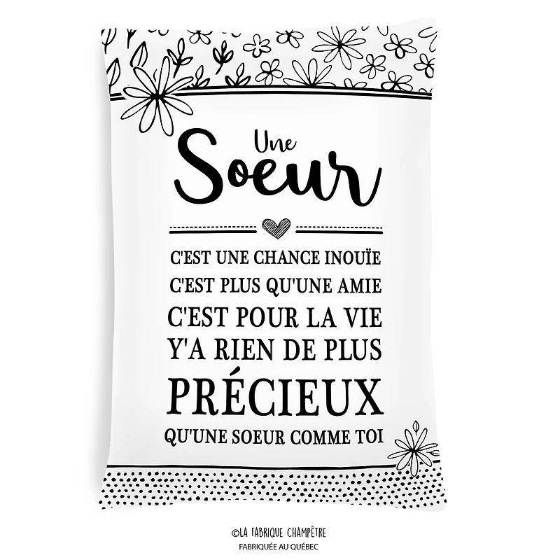 Coussin à texte - Une soeur